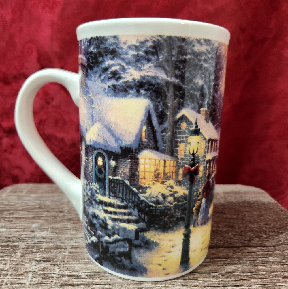Thomas Kinkade Winter Scene Ceramic Mug Coffee Cup
